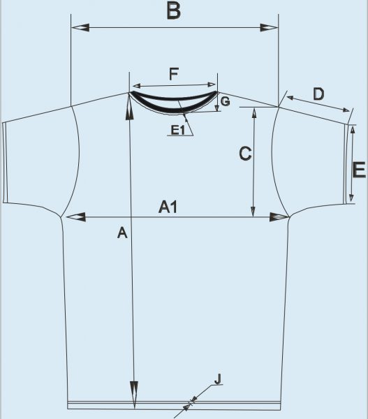 Футболка для нанесения - размеры